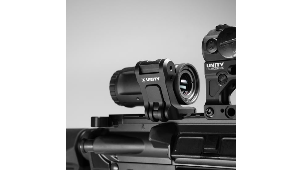 Unity Tactical FAST FTC 4X Magnifier, 5.5 mm Exit Pupil, 2.6in Eye Relief, 2.26" Optical Height, FAST QD Lever, Matte Finish, Black, FST-M4B