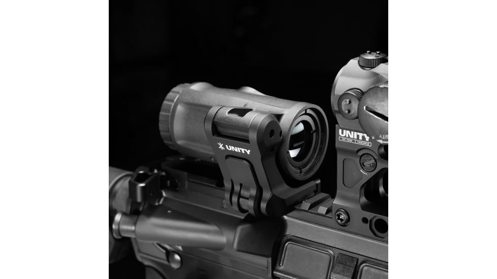 Unity Tactical FAST FTC 4X Magnifier, 5.5 mm Exit Pupil, 2.6in Eye Relief, 2.26" Optical Height, FAST QD Lever, Matte Finish, Black, FST-M4B