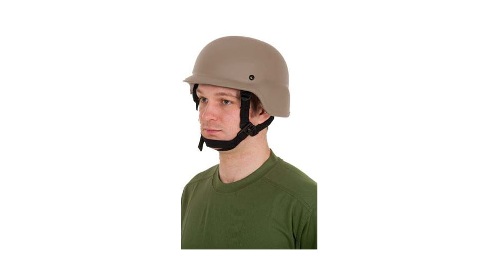 United Shield PASGT Ballistic Helmet Level IIIA w/ 4pt Harness System and Retrofit Face Shield, Tan, XL PASGT-RFFS-TN-XL