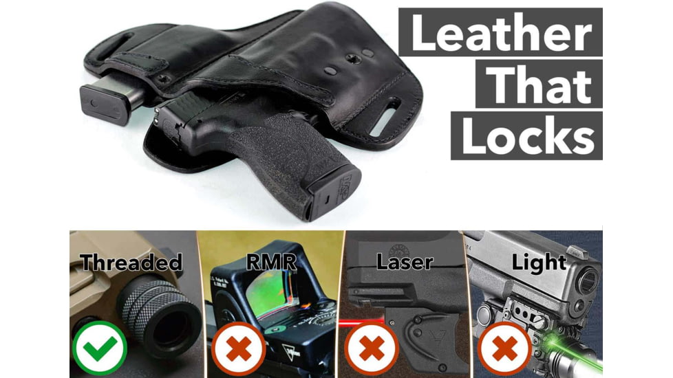 Urban Carry LockLeather OWB w/ Magazine Holster Size #207, Right Handed, Black, LL-OWBMG-207-BK-R