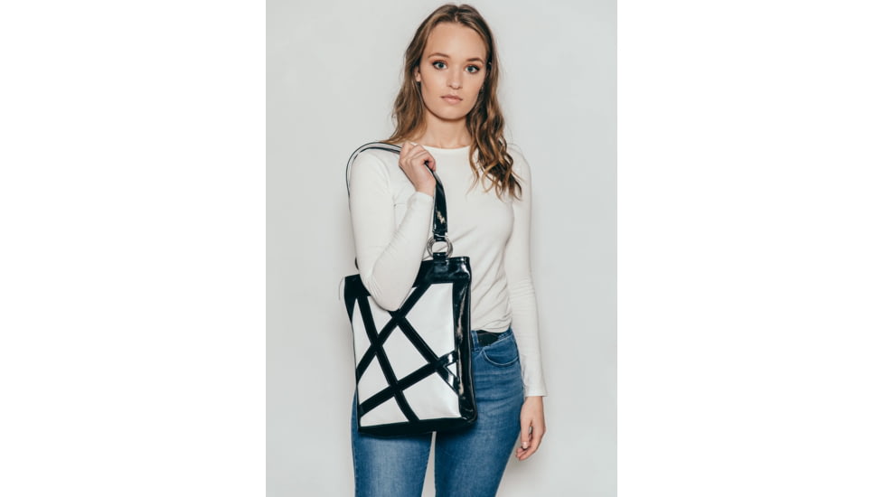 Urbn Chc Luna Kevlar Tote Bag, Veg Look Black/Gazelle White, Large, LUNWHT