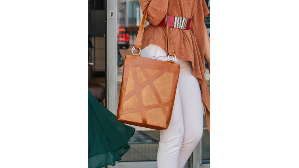 Urbn Chc Luna Suede Kevlar Tote Bag, Brown/Brown Suede, Large, LUNBRNS