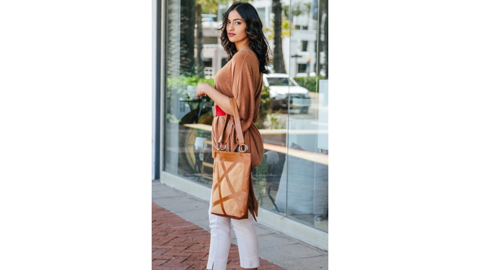 Urbn Chc Luna Suede Kevlar Tote Bag, Brown/Brown Suede, Large, LUNBRNS