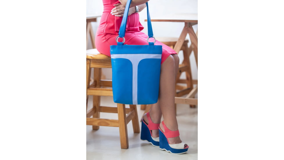 Urbn Chc Santos Kevlar Tote Bag, Santos Ice White/Texas Blue, Large, SANBLU/002