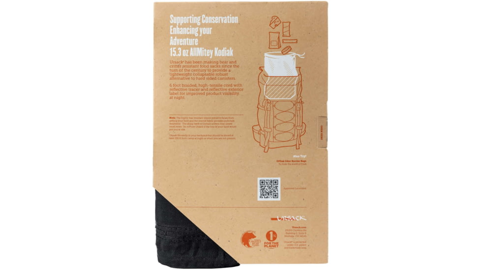 Ursack AllMitey Kodiak Bear and Critter Resistant Food Bag, Black, 30L, URSKODBLK