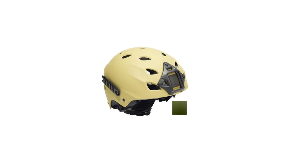 US Night Vision PT Helmet A-Bravo w/Side Rail, Velcro Attachment Points, Pre-Drilled For Night Vision Mount, Green Medium 001315-M