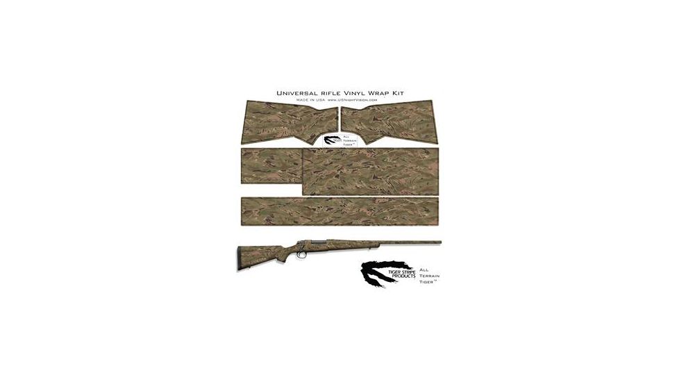 US Night Vision Tiger Stripe Camo Pre-Cut Universal Rifle Skin Vinyl Wrap, 20x30in, All Terrain Tiger 056631