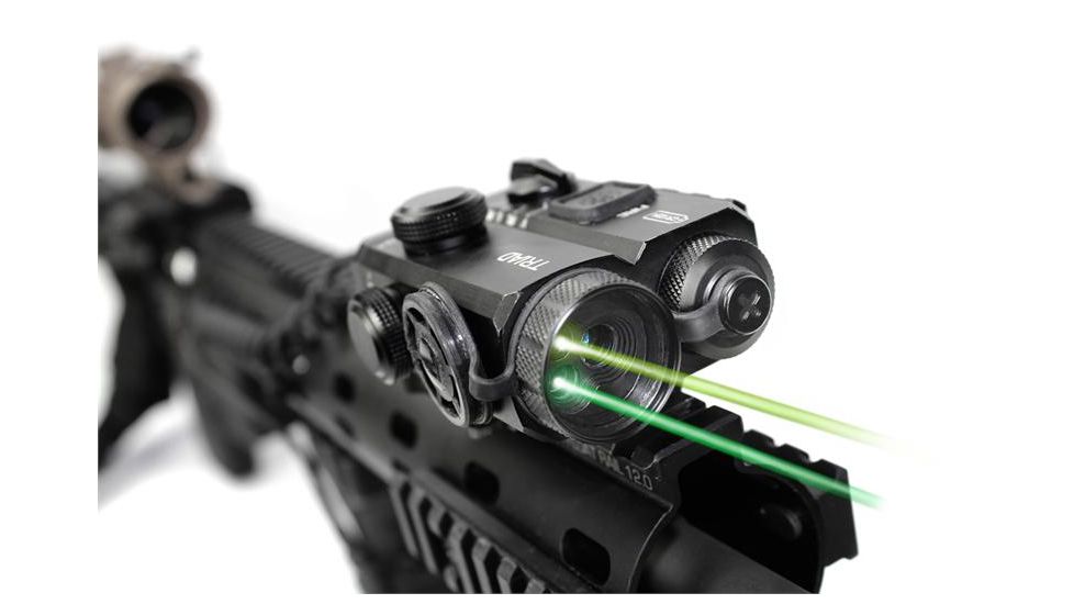 US Night Vision Triad Dual-Beam Class 1 Weapon Laser, .7mW IR Laser,  5mW Green Laser, Black 8766