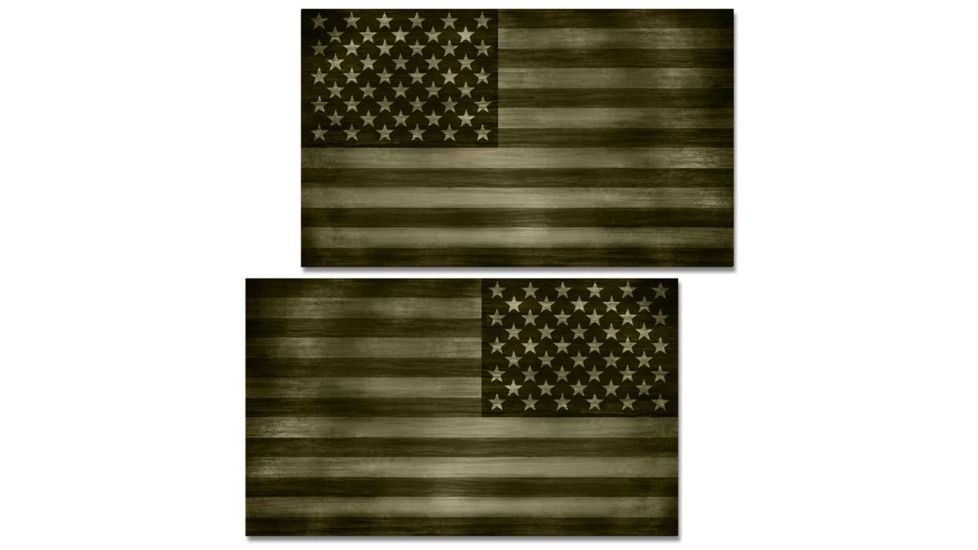 US Night Vision Vehicle Flag Wraps - US Flag OD Green - Set of Two - Stars Right and Stars Left 706108