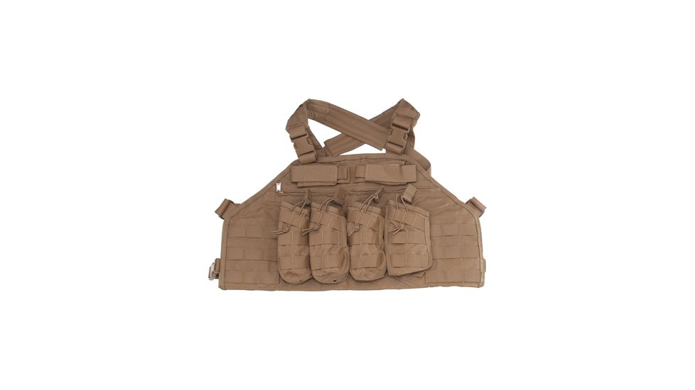 US Palm AK Attack Rack V2 AK47 Four Mag Chest Rig With Armor Pocket Coyote Tan