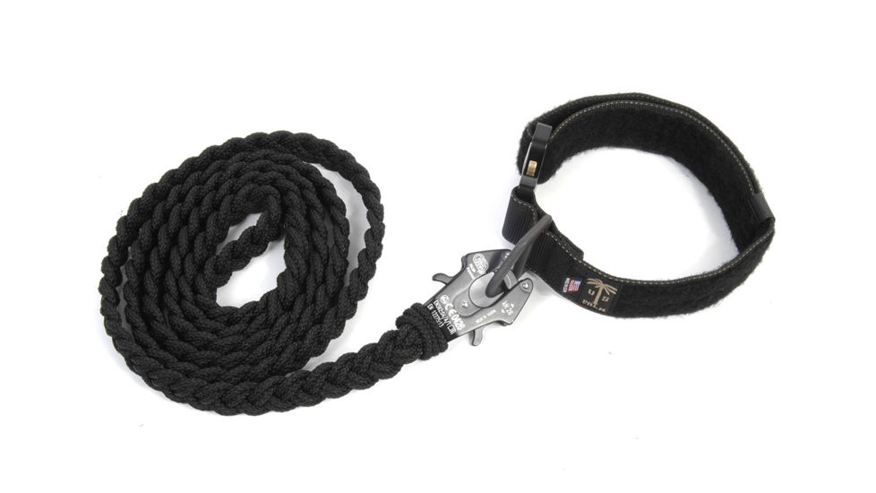 Cynology War Labs Hand Braided 6 Foot Leash w/Kong Frog Connector and Hand Loop, Black