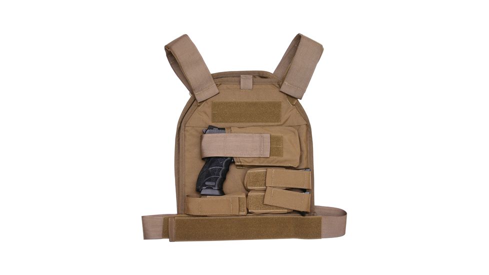 US Palm Handgun Defender Soft Armor Plate Carrier With Two Level IIIA Soft Armor Panels Large/Standard 10x12.5 Inch Panel Right Hand Coyote Tan