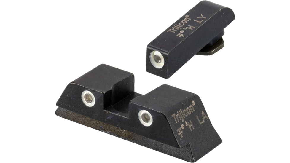 USED Trijicon Bright &amp; Tough 3 Dot Night Sight Set, Green Front, Orange Rear - For Glock 17/17L/19/22/23/24/26/27/33/34/35/38/39 - GL01O, EDEMO3, Condition Fair, Installed/Mounted