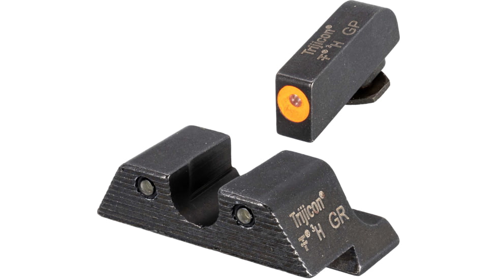 USED Trijicon Glock HD Night Sight Set - Front Sight Orange Outline / Green Tritium, Rear Sight Black Outline / Green Tritium, 600538, EDEMO5, Condition Like New, Inspect and Rebox