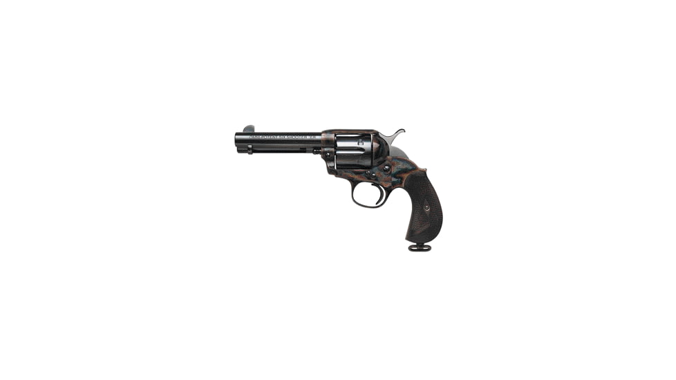 US Firearms Omni-Potent-Six-Shooter Revolver, .44-40 Winchester, 4.75in barrel, bone case color steel frame, checkered walnut grip, revolving chamber, blade front, square notch rear, 6 round cylinder, USFOP6S.4440WR4.751FRRMPG