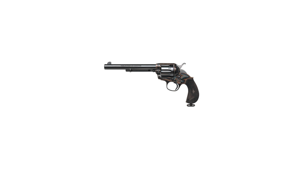 US Firearms Omni-Potent-Six-Shooter Revolver, .44 Special, 7.5in barrel, bone case color steel frame, checkered walnut grip, revolving chamber, blade front, square notch rear, 6 round cylinder, USF-OP6S-.44 SP-7.5-1-FRRMPG