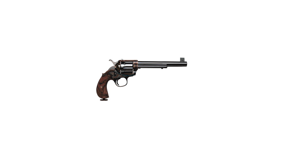 US Firearms Omni-Target-Six-Shooter Revolver, .38-40 Winchester, 7.5in barrel, bone case color steel frame, checkered walnut grip, revolving chamber, square blade front, adjustable rear, 6 round cylinder, USFOT6S.3840WR7.51FRRMPG