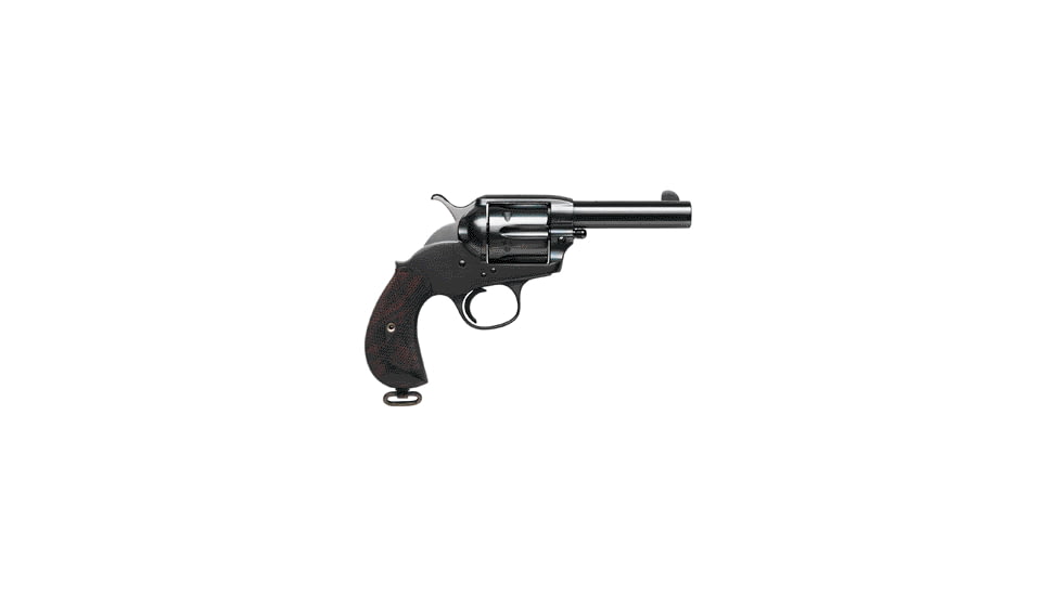 US Firearms Snubnose Revolver, .45 Colt, 4in barrel, blued finish steel frame, two-piece checkered walnut grip, revolving chamber, blade front, square notch rear, 6 round cylinder, USF-SNB-.45C-4-1-FRRMPG