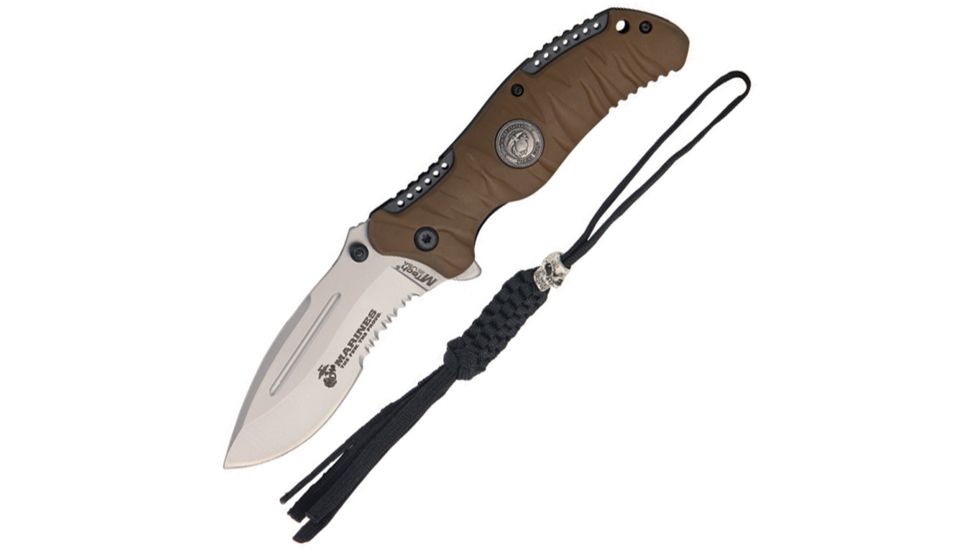 USMC 5 inch Marine Folder Desert 4Mm, Tan Knife USMA1020TNCS