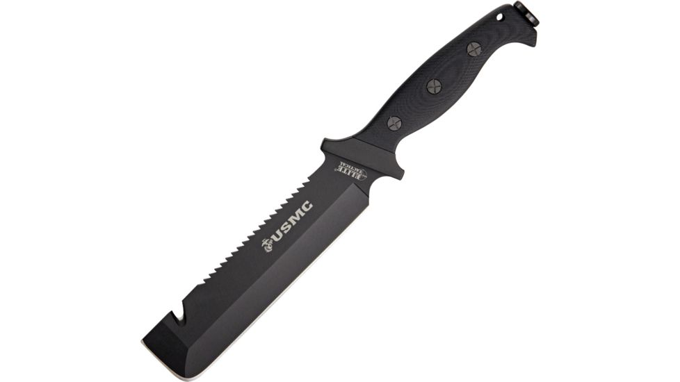 USMC Marine Jarhead Fixed Blade Knife, Blasck Handle USM2001BK