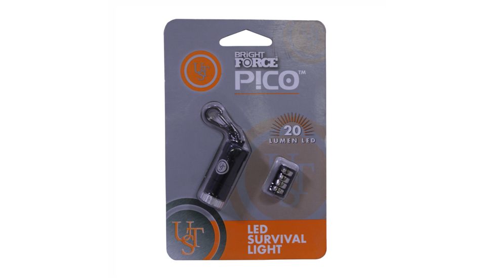 UST Brightforce Pico Flashlight,20 Lumens,Black 20-SVL0016-01