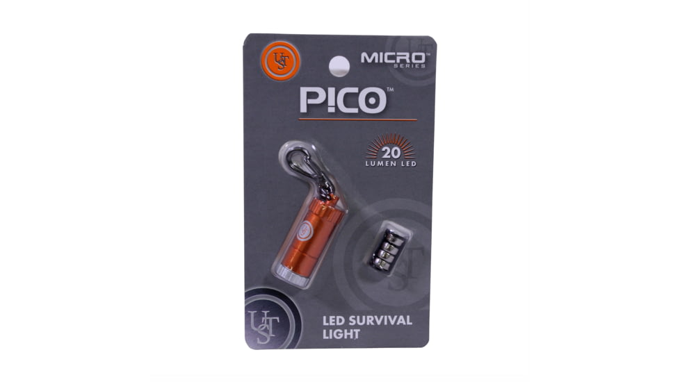 UST Brightforce Pico Flashlight,20 Lumens,Orange 20-SVL0016-08