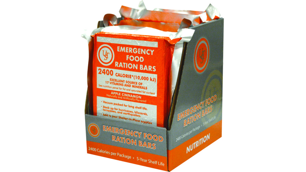 UST Emergency Food Ration Bars, PDQ 4-ct, Orange 20-02020-06
