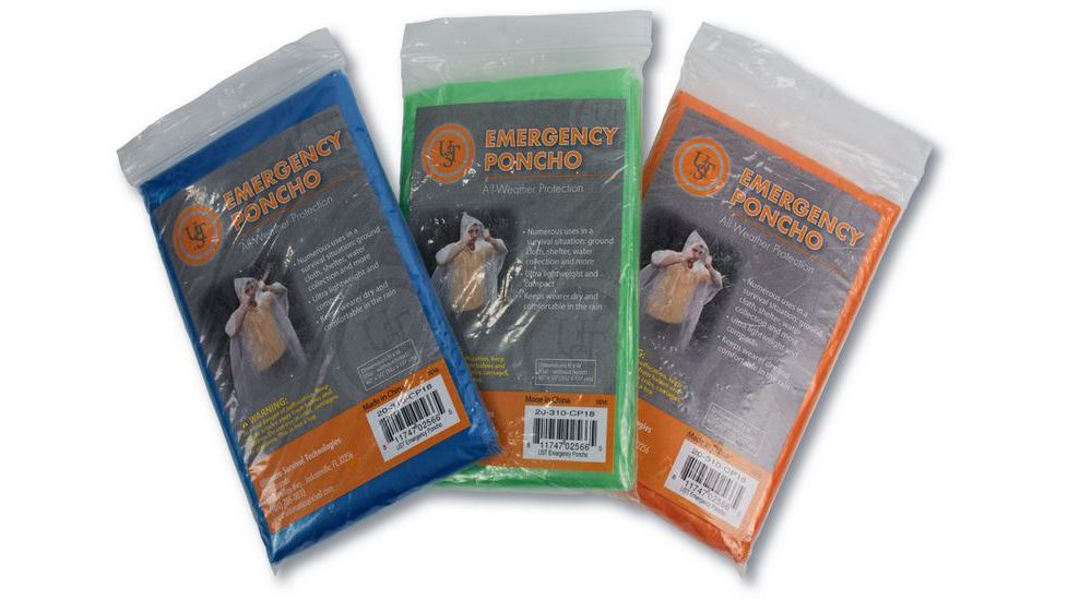 UST Emergency Poncho, PDQ, Assorted 20-12159