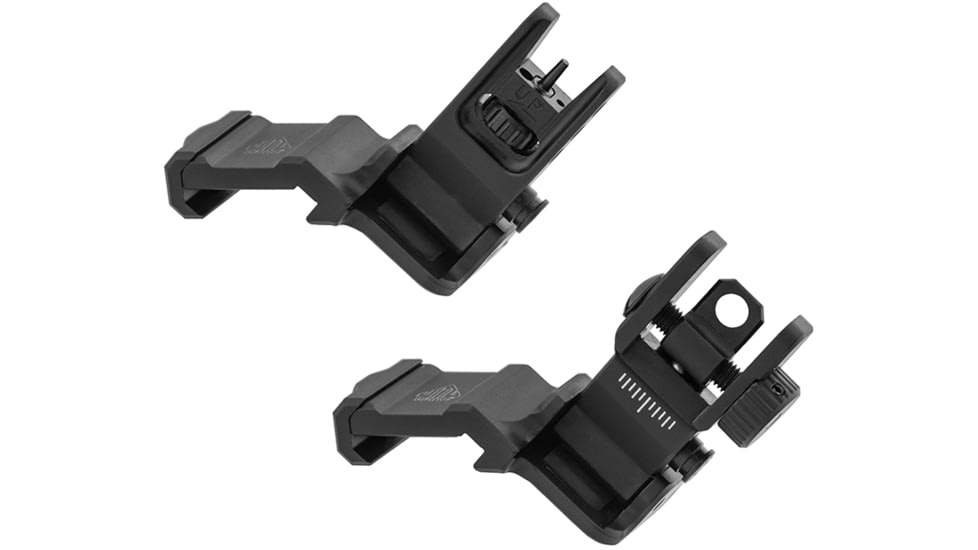 UTG Pro ACCU-SYNC Offset Deployable Front Sight, Black + ACCU-SYNC Offset Deployable Rear Sight, Black