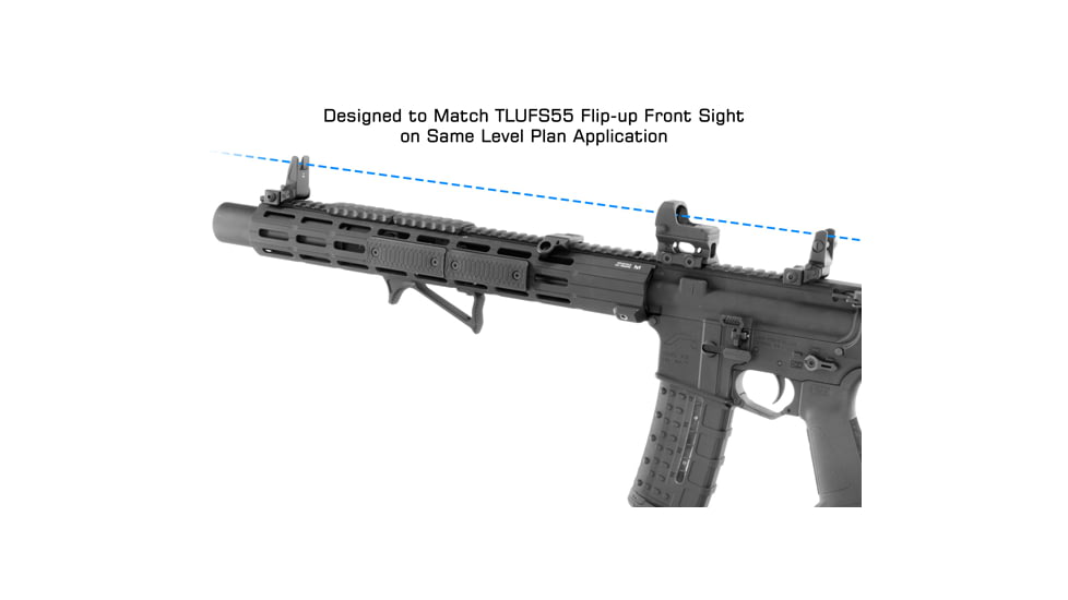 UTG Pro AR Flip-up Rear Sight, Picatinny, Black, TLURS55
