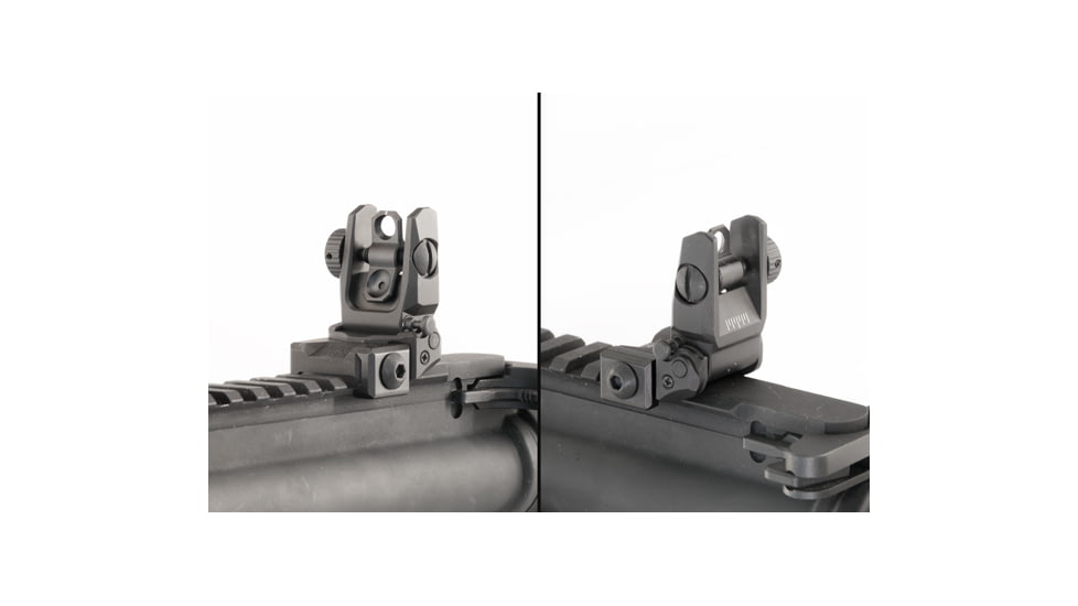 UTG Pro AR Flip-up Rear Sight, Picatinny, Black, TLURS55