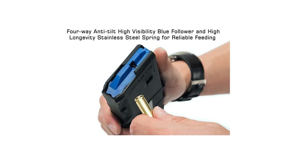 Leapers UTG Pro AR15 30 Round Windowed Polymer Magazine, .223/5.56, Black, Medium, RBT-AM30-30RD