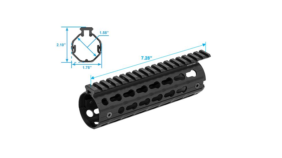 Leapers AR15 Super Slim Keymod Drop-in Carbine Length Rail, Black, MTU001SSK, EDEMO1