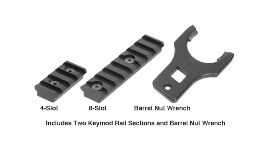 UTG Pro Keymod Compat. M and P10 15 in Super Slim Free Float Rail Handguard, Black MTU026SSKC