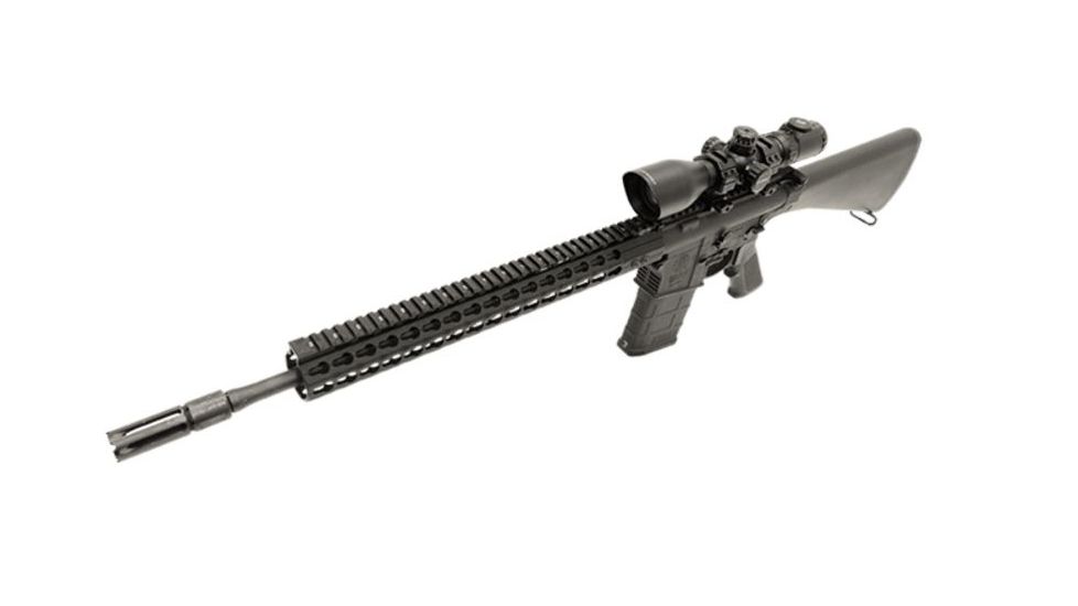UTG Pro Keymod Compat. M and P10 15 in Super Slim Free Float Rail Handguard, Black MTU026SSKC