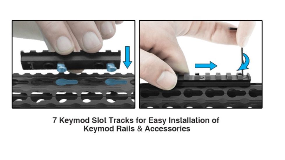 EDEMO Leapers Keymod Compat. M and P10 17 in Super Slim Free Float Rail Handguard, Black MTU038SSKC, EDEMO3