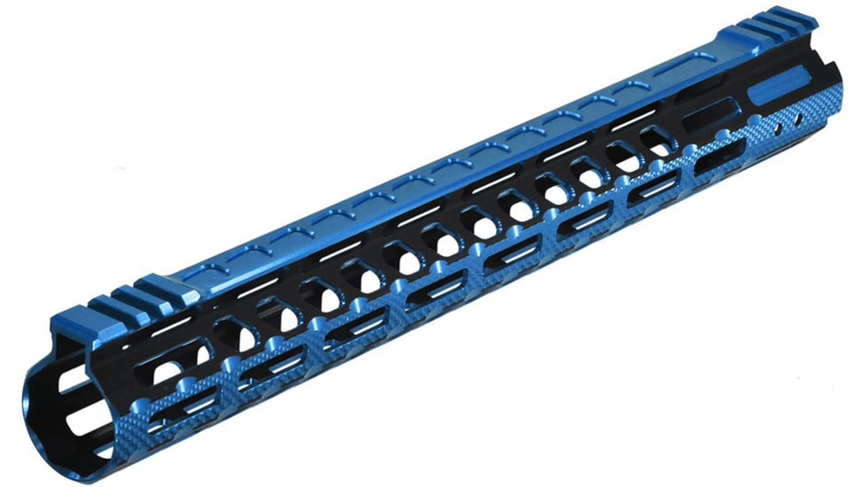 UTG Pro M-LOK AR15 15in Ultra Slim Rail, Black / Blue 2-Tone, MTU019SSM3B2