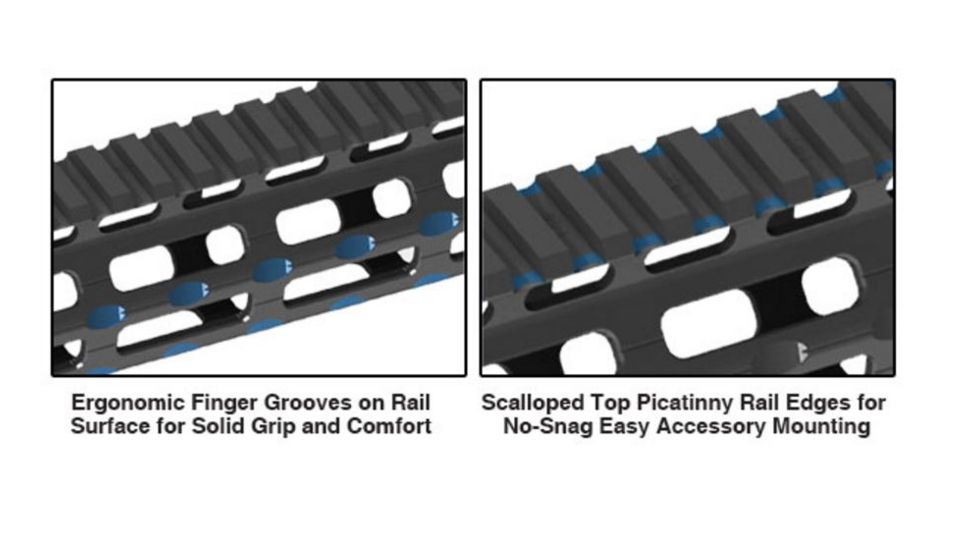 UTG Pro M-LOK M and P10 17 in Super Slim Free Float Handguard, Black MTU038SSMC, EDEMO6