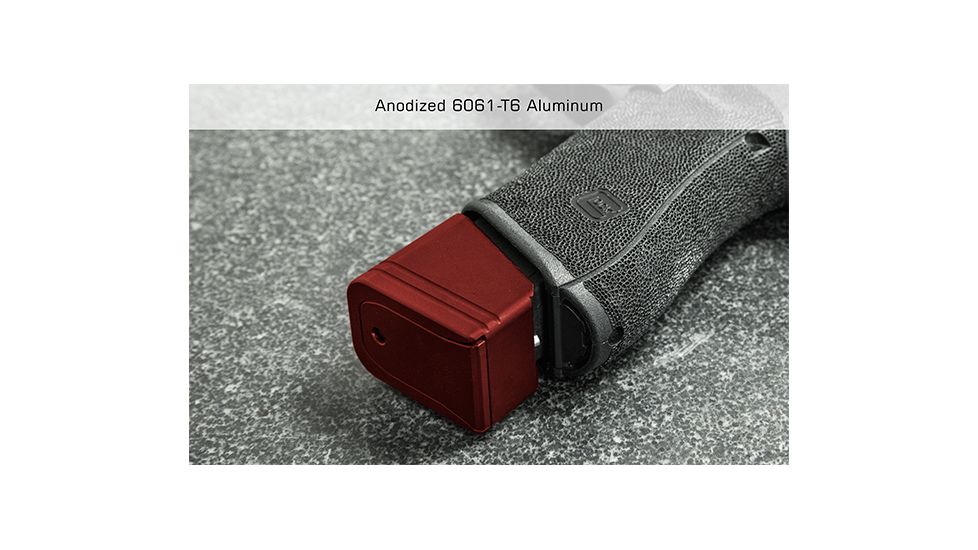 Leapers UTG Pro +5 Base Pad, Glock 17/34, Matte Anodize, Red, PUBGL51R-5RD