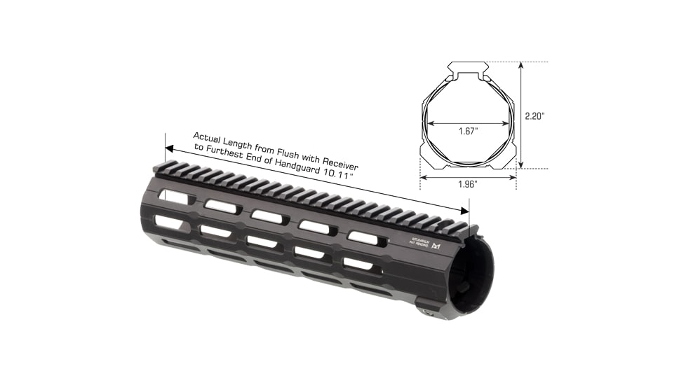UTG Pro UTG Pro Super Slim SD M-LOK Free Float handguard, 10 in, Black, MTU045XLM