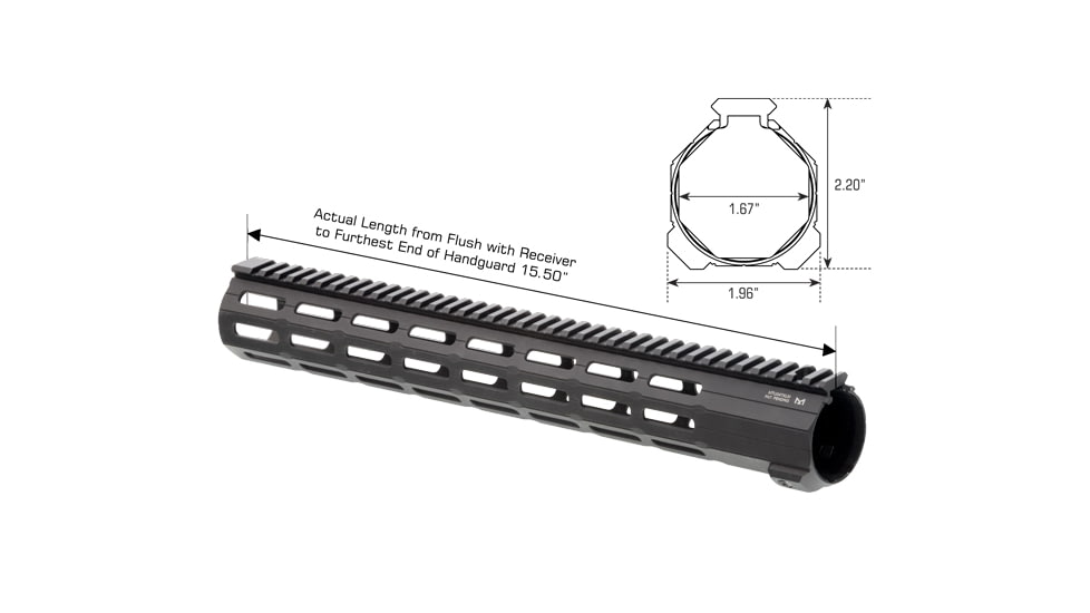 UTG Pro UTG Pro Super Slim SD M-LOK Free Float handguard, 16 in, Black, MTU047XLM