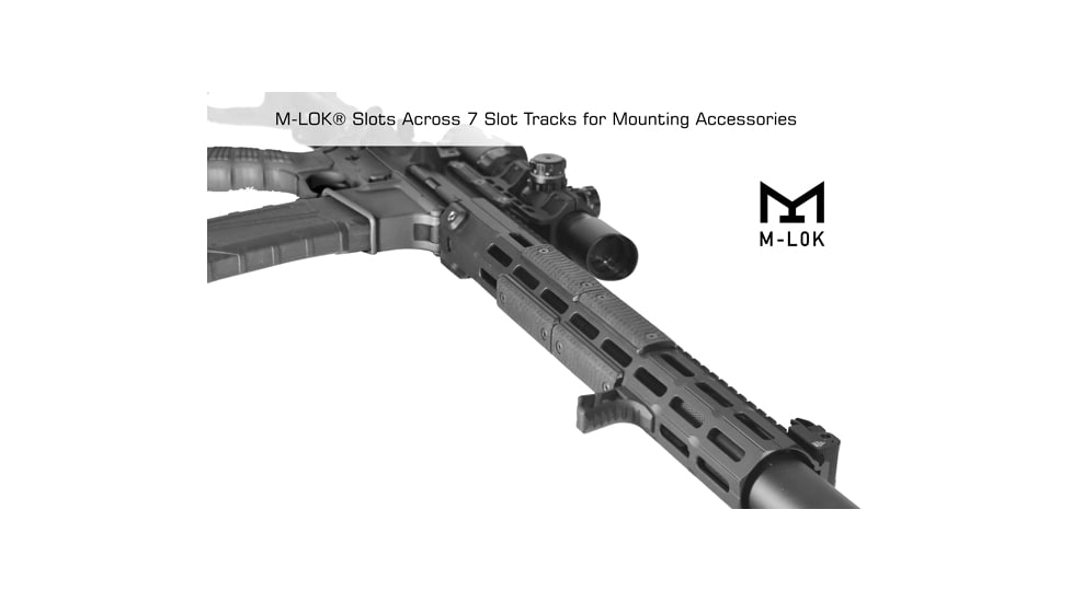 UTG Pro UTG Pro Super Slim SD M-LOK Free Float handguard, 16 in, Black, MTU047XLM