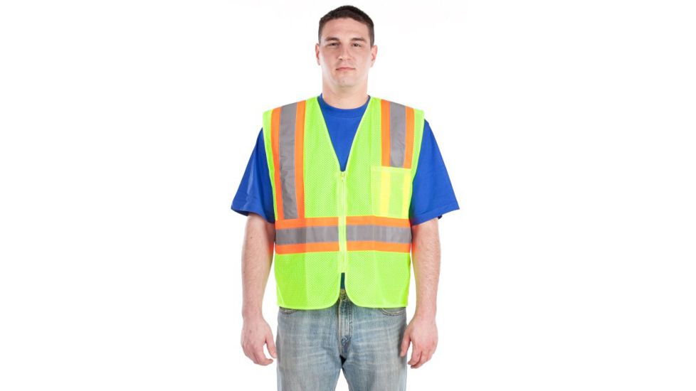 Utility ProWear High Visibility Mesh Vest with Contrast Stripes Class 2, Orange, LARGE UHV315-L-O