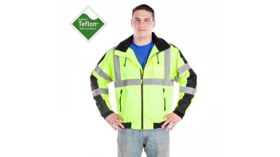 Utility ProWear High Visibility Waterproof 3 Season Jacket Class 3, YLW&amp;BLACK, MEDIUM UHV575-M-YB