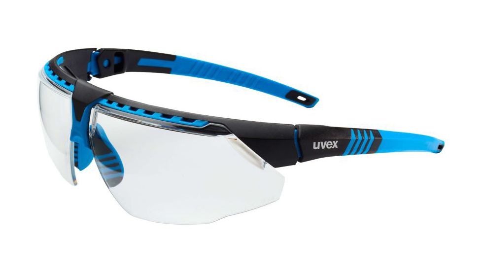 UVEX Avatar Safety Eyewear, Blue Frame, Clear Hydroshield Anti-fog Lens S3853