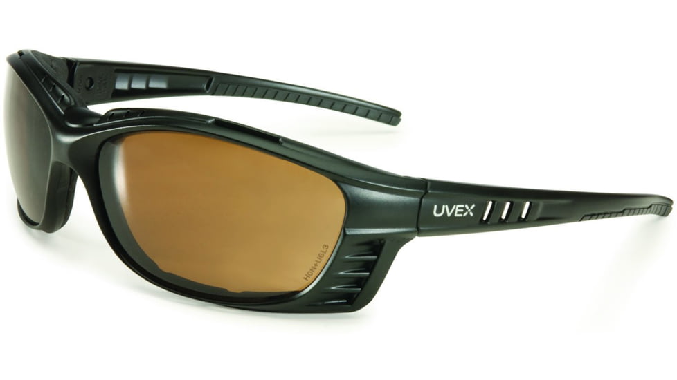 UVEX Livewire Sealed Protective Eyewear, Matte Black Frame, Espresso Hydroshield Anti-fog Lens S2601HS