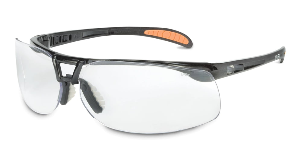UVEX Protg Safety Glasses, Black/Clear, S4200HS