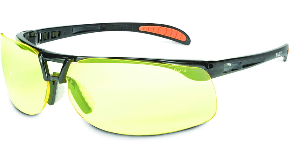 UVEX Protg Safety Glasses, Black/Amber, S4222HS