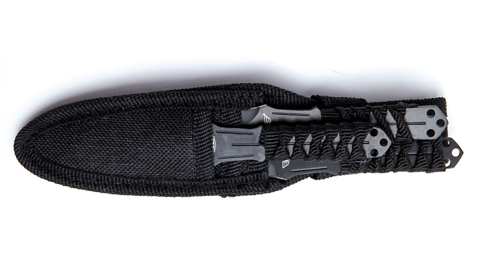 UZI Stainless Steel Throwing Knife, Set of 3, Black and Silver UZK-TRW-003