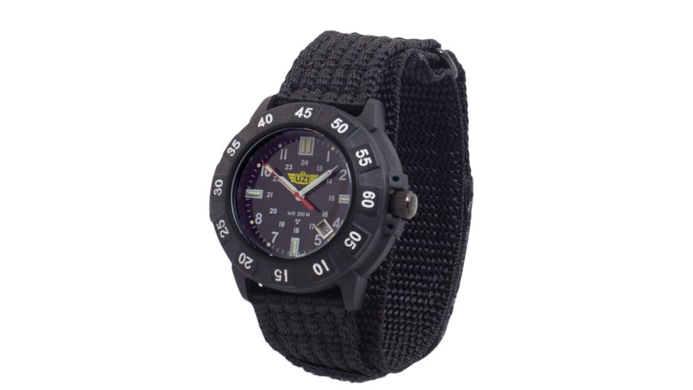 Uzi The Protector Tritium H3 Watch - Black Dial, Nylon Strap Uzi-001-N Uzi-001-N Uzi-001-N